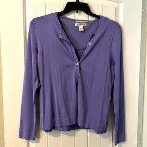 August Silk lavender twin set. Size L